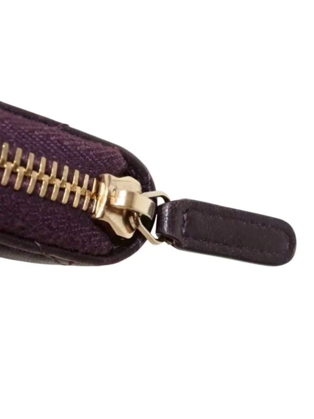 Chanel Classic Zip Coin Purse CC Logo Lambskin Purple